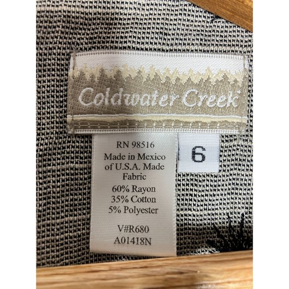 Coldwater Creek Gray Black Embroidered Floral Women's Size 6 Sleeveless Dress - Picture 5 of 8